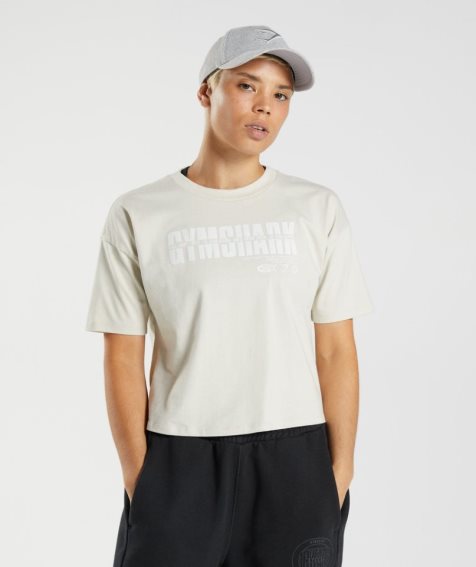 Women's Gymshark GS10 Year Midi Cropped Tops Cream | NZ 5OTZSG